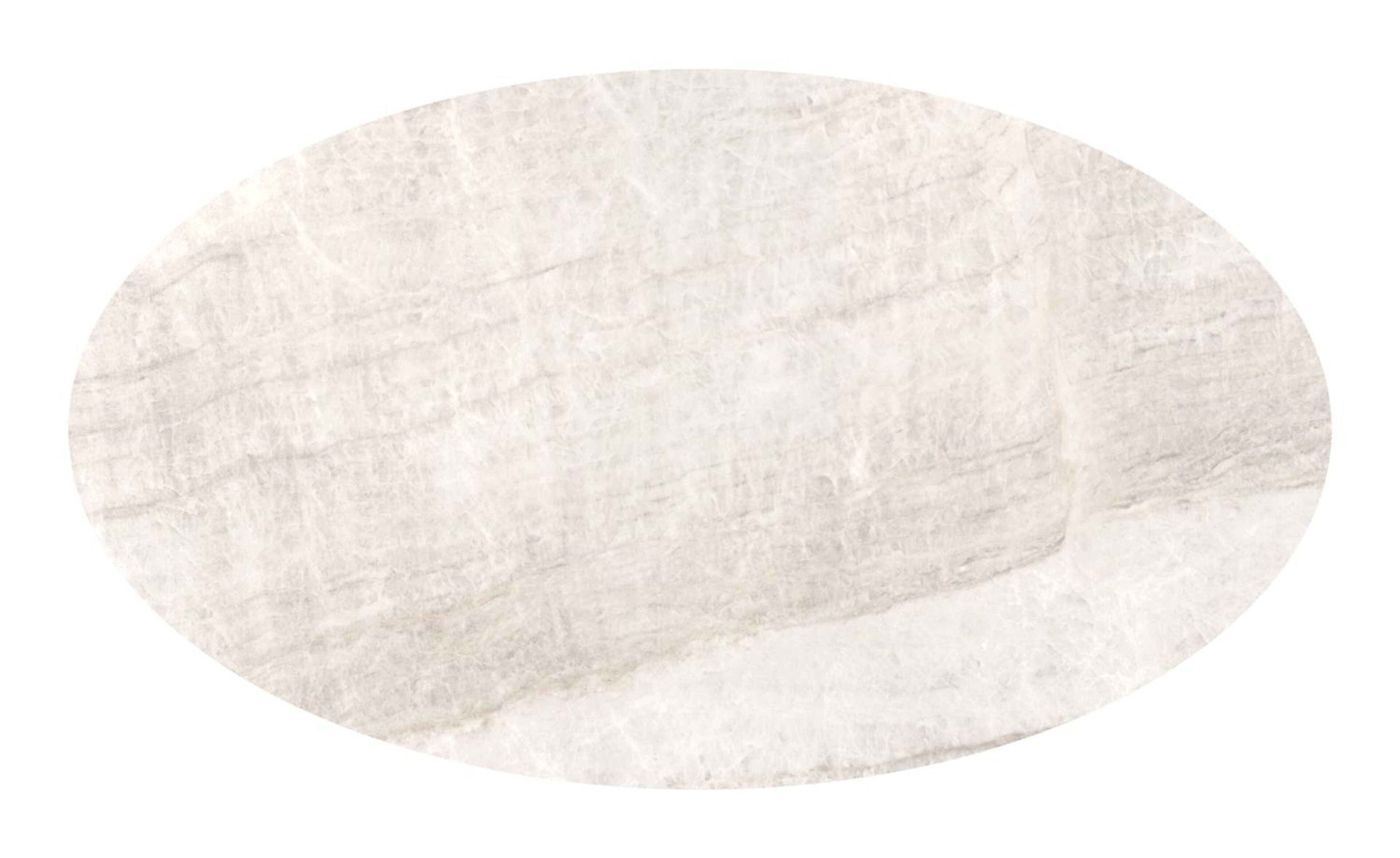 Table de jardin Fano oval en aluminium beige et céramique pleine Taj Mahal - Lg. 140 x Lrg. 80 x Haut. 75 cm