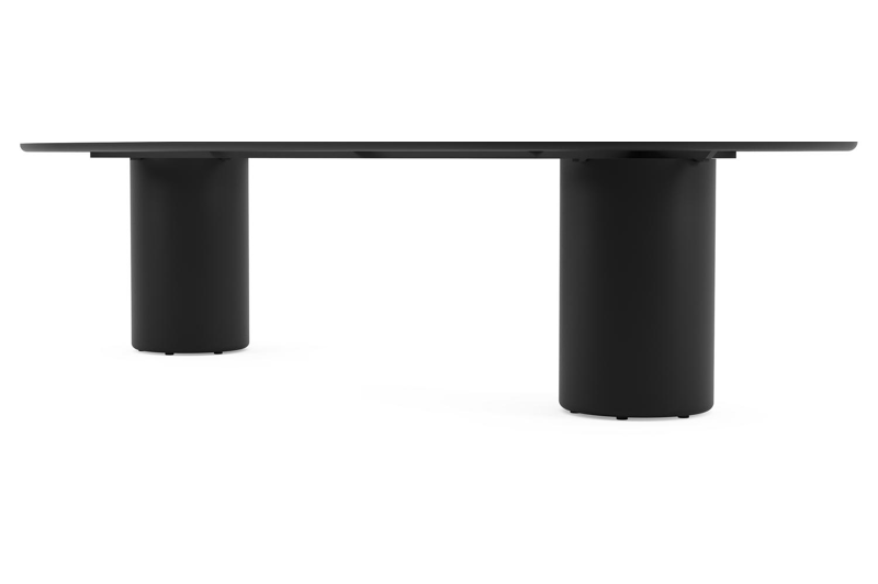 Amico tuintafel bombo in zwart aluminium en volkeramiek Shilin - L 320 x B 130 x H 73.5 cm