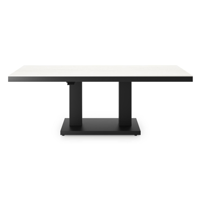 Cirello loungetafel in zwart aluminium en calista volkeramiek - L 140 x B 80 x H 71 cm