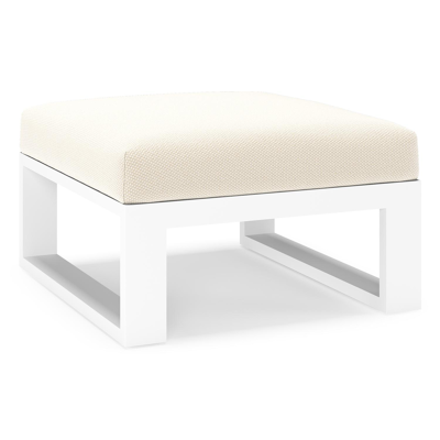 Verato poef in wit aluminium met althea off white all weather cosytica kussen