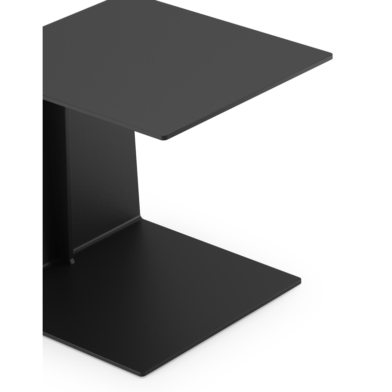 Table d'appoint Tufo en aluminium noir - Lg 40 x larg. 47 x H 45 cm