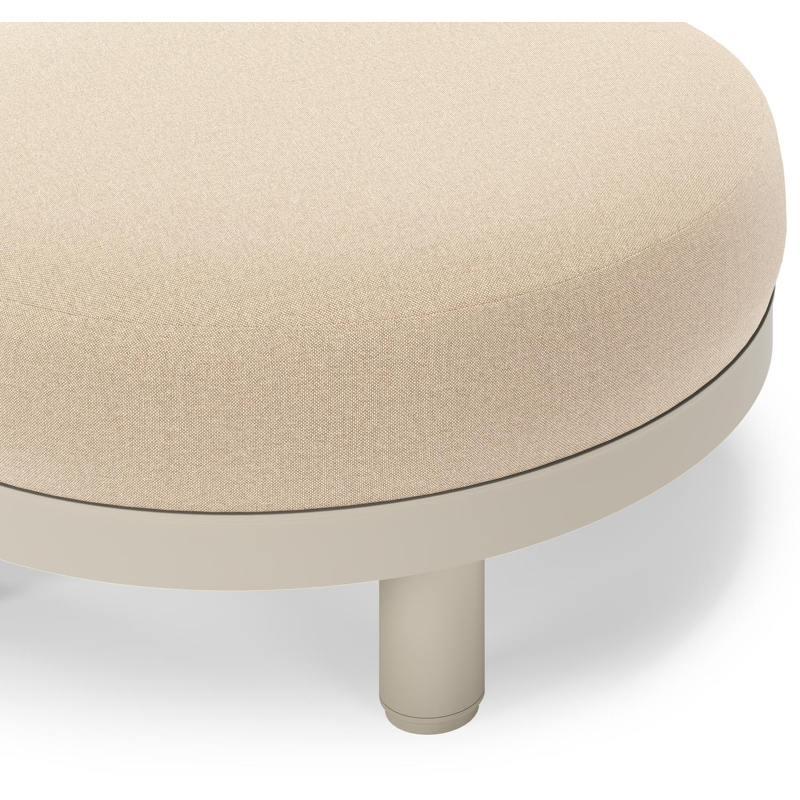 Donato lounge poef in beige aluminium met all weather sunbrella® luxe Natte Heather Beige kussen