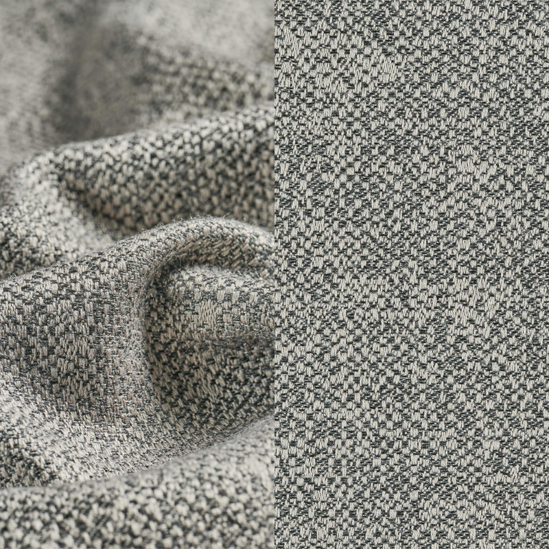 Organo loungeset in beige aluminium en beige verticaal geweven luxe vlakke rope met chartres drizzle all weather Sunbrella® luxe kussen