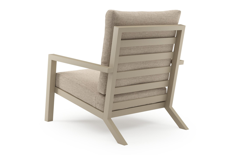 Arnes loungestoel in beige aluminium met rustic weather+ softtouch kussen