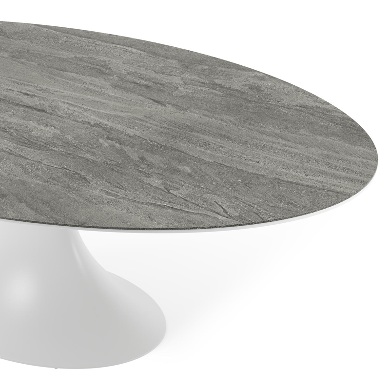 Fano tuintafel in wit aluminium en volkeramiek aspen grey - L 240 x B 135 x H 75 cm