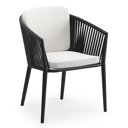 Aluminium noir et corde plate noir tissée verticalement