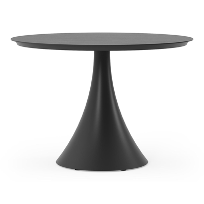 Fano tuintafel in zwart aluminium en volkeramiek basalt black - Dia. 110 x H 75 cm