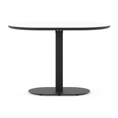 Teramo tuintafel bombo in zwart aluminium en volkeramiek Arctic White - L 110 x B 70 x H 73.7 cm