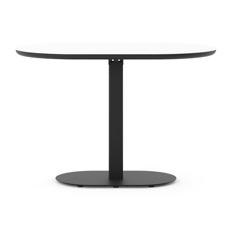 Table de jardin Teramo inclinable bombo en aluminium noir et céramique pleine Arctic White - Lg. 110 x Lrg. 70 x Haut. 73.7 cm