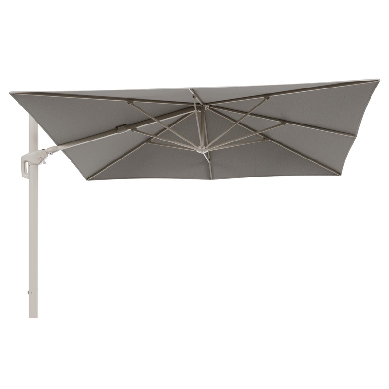 Parasol pendant Minore avec fonction tilt en aluminium beige et toile de parasol All Weather Solica Firenze Sand - Lg.1 280 Lg.2 370 cm (sans pied de parasol)