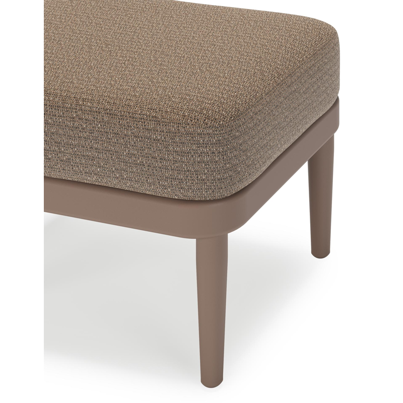 Pouf Orso en aluminium taupe et coussins en all weather solica Firenze Bamboe