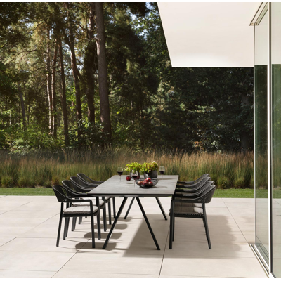 Cesano tuintafel in zwart aluminium en volkeramiek basalt black - L 280 x B 110 x H 75 cm