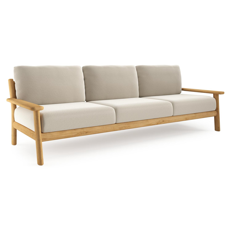 Amaro loungebank in teak met lopi marble all weather sunbrella® luxe kussen