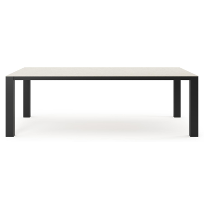 Table de jardin Nano en aluminium noir et céramique pleine shilin - Lg 240 x Larg. 148 x H 75 cm