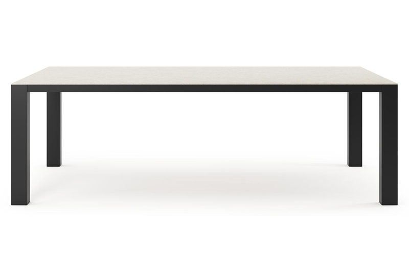 Table de jardin Nano en aluminium noir et céramique pleine shilin - Lg 240 x Larg. 148 x H 75 cm