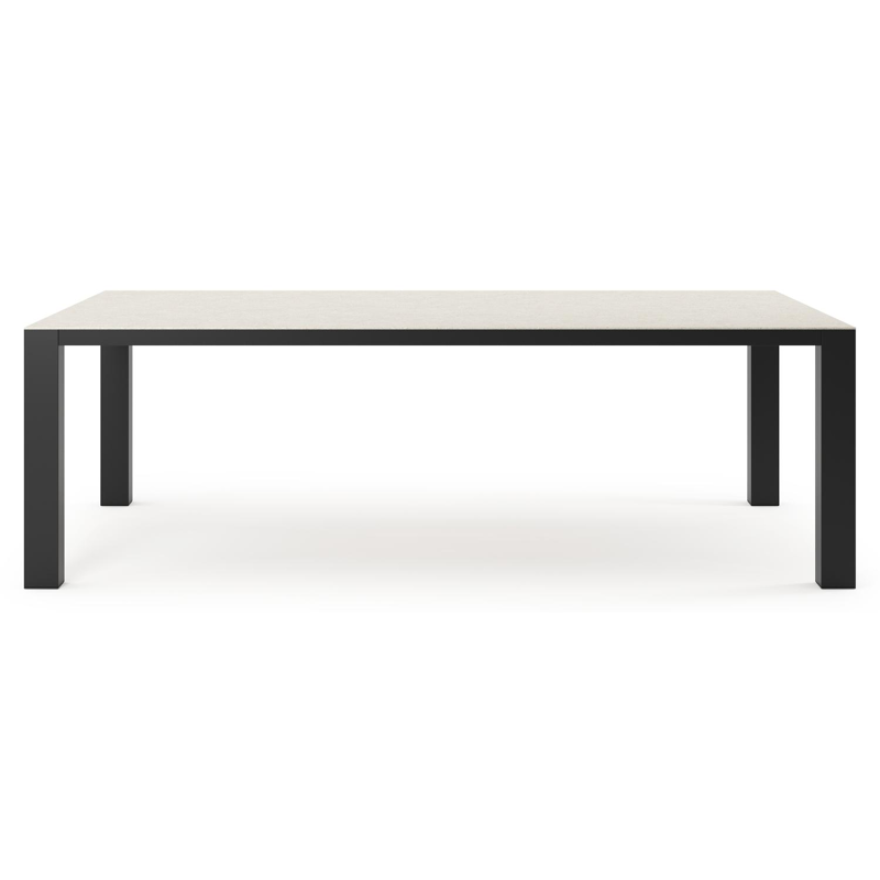 Nano tuintafel in zwart aluminium en volkeramiek shilin - L 240 x B 148 x H 75 cm