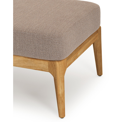 Pouf Orso en teck et coussins en all weather sunbrella® luxe Savane Earth
