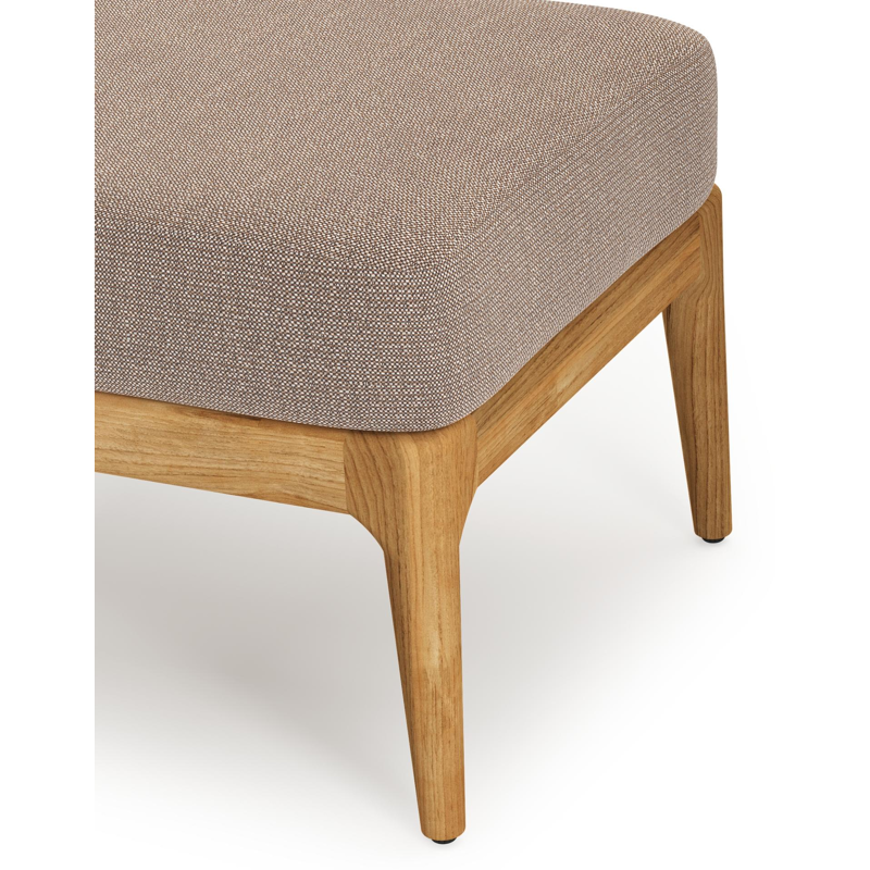 Orso poef in teak met Savane Earth all weather sunbrella® luxe kussen