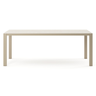 Como tuintafel rechthoekig in beige aluminium en volkeramiek Shilin - L 200 x B 100 x H 73 cm