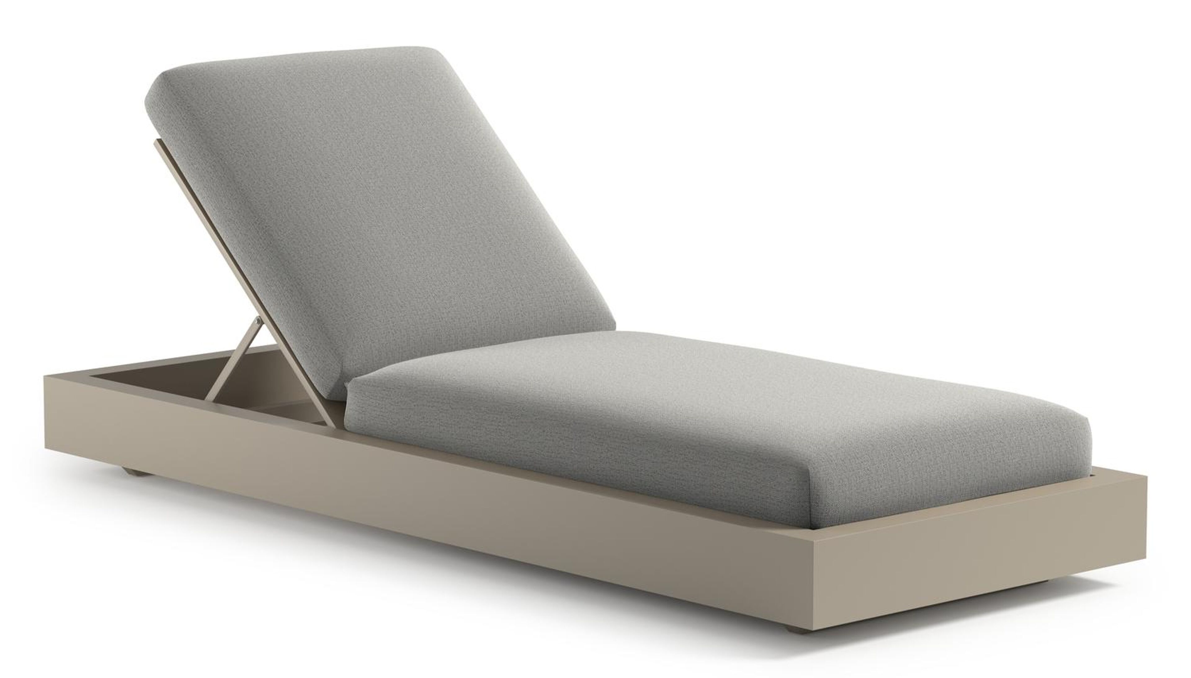 Como verstelbaar ligbed in beige aluminium met savane nimbus all weather sunbrella® luxe