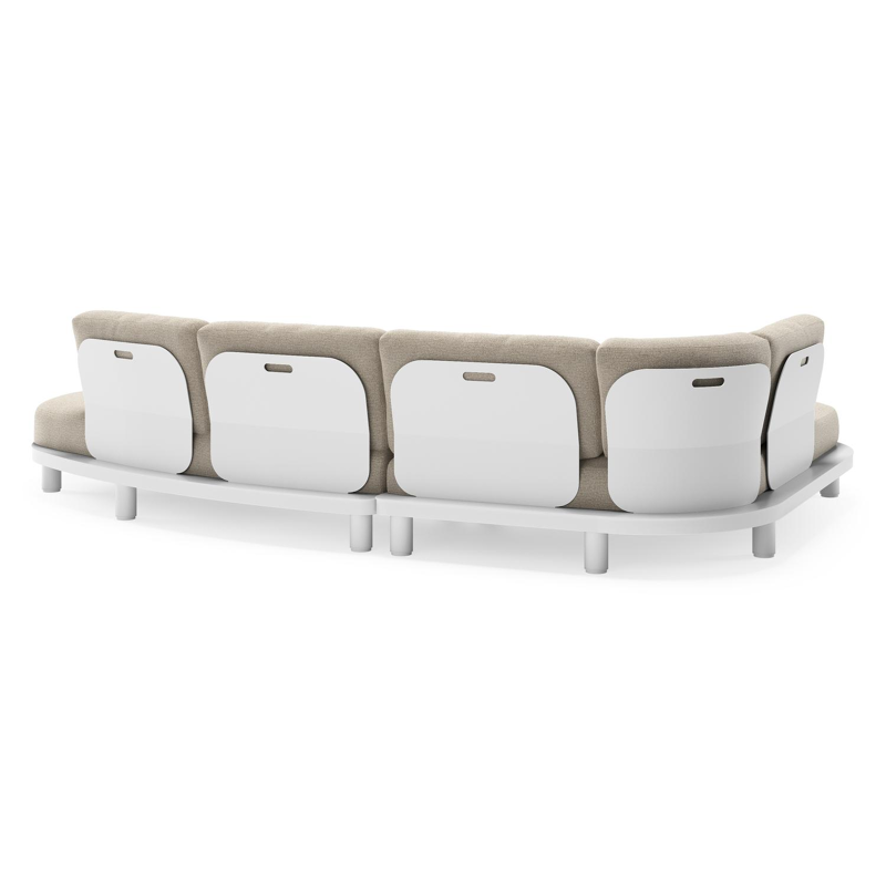 Donato loungehoek in wit aluminium met All Weather Cosytica Catania Sand kussen