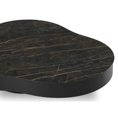 Lomano loungetafel cloud in zwart aluminium en volkeramiek Black Obsession - L 131 x B 108 x H 25 cm