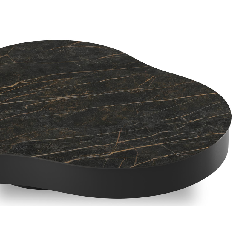 Lomano loungetafel cloud in zwart aluminium en volkeramiek Black Obsession - L 131 x B 108 x H 25 cm