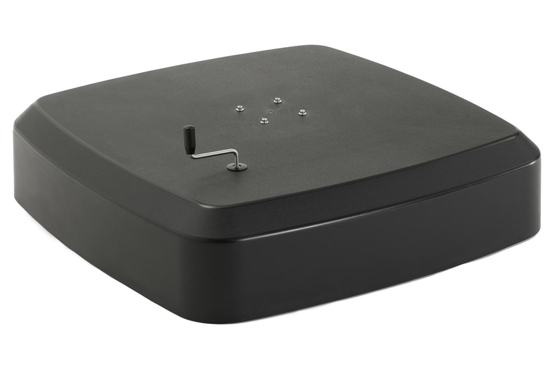 Minore parasolvoet zwart kunststof van 250 kg met wielen