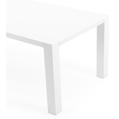 Nano tuintafel in wit aluminium en volkeramiek arctic white - L 240 x B 100 x H 75 cm