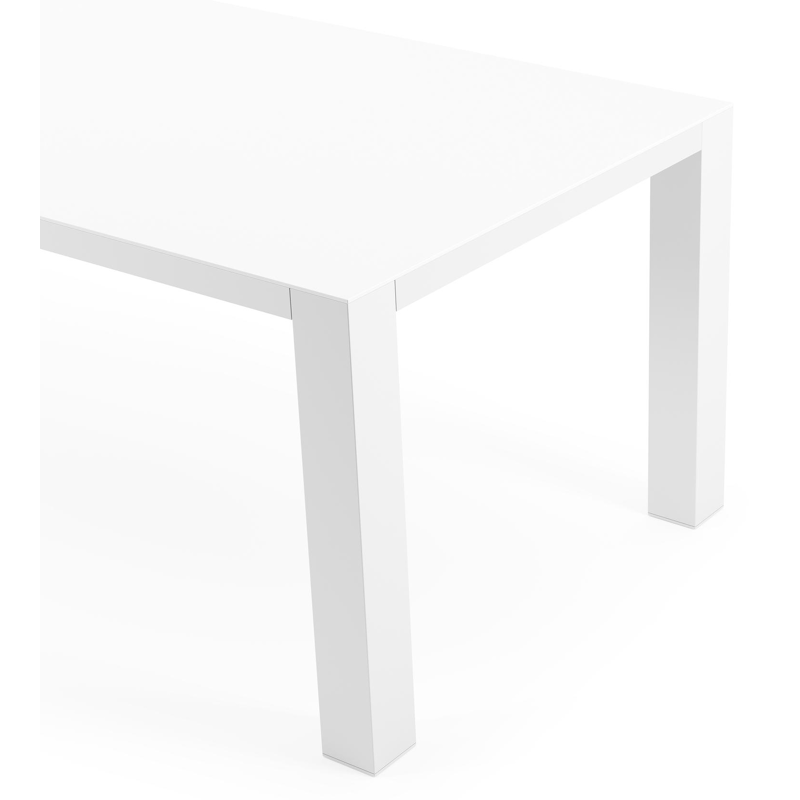 Nano tuintafel in wit aluminium en volkeramiek arctic white - L 240 x B 100 x H 75 cm