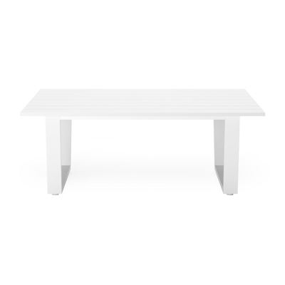 Alora loungetafel in wit aluminium - L 77 x B 77 x H 35 cm