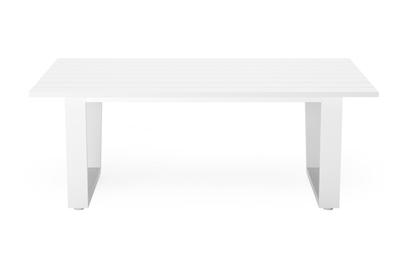 Table basse Alora en aluminium blanc - Lg. 77 x Lrg. 77 x Haut. 35 cm