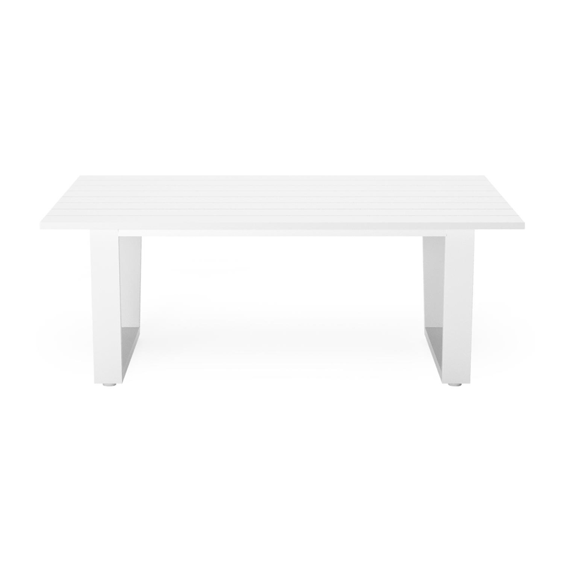Alora loungetafel in wit aluminium - L 77 x B 77 x H 35 cm