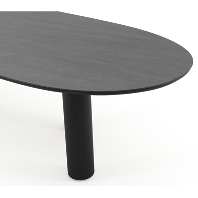Table de jardin Amico organique en aluminium noir et céramique pleine Basalt Black - Lg. 280 x Lrg. 120 x Haut. 73.5 cm