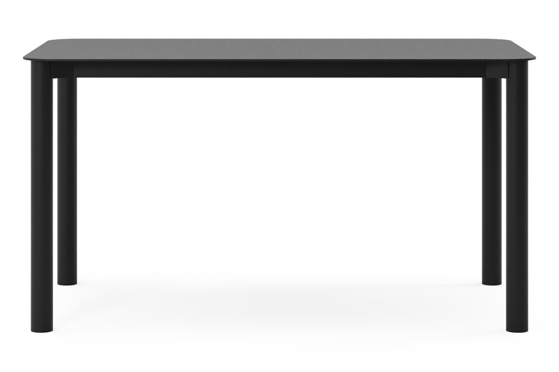 Table de jardin rectangulaire Orso arrondie en aluminium noir - Lg. 140 x Lrg. 80 x Haut. 74,5 cm