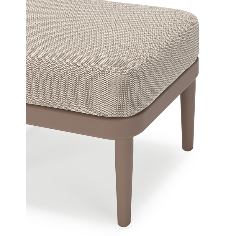 Pouf Orso en aluminium taupe et coussins en all weather sunbrella® luxe Lopi Fossil
