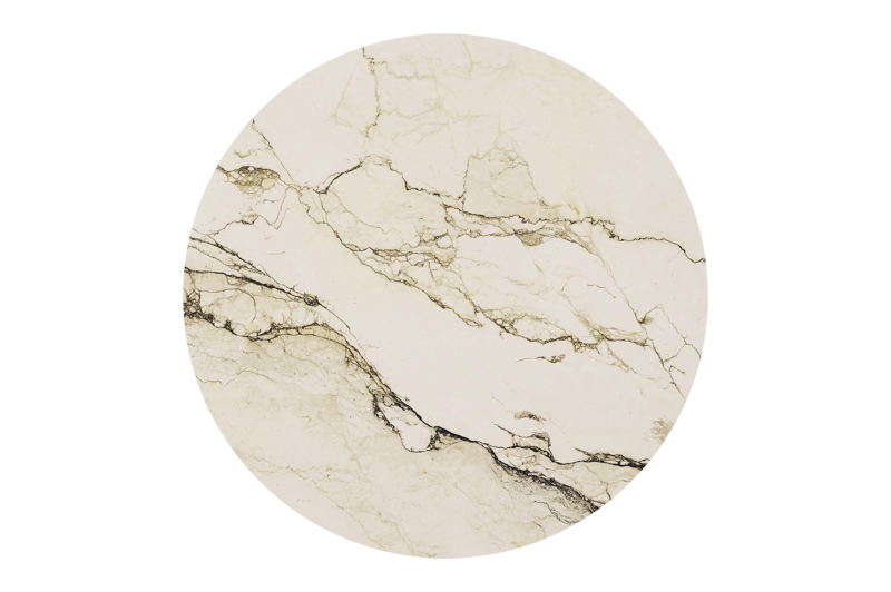 Fano low dining loungetafel in zwart aluminium en volkeramiek colorado dunes - Dia. 85 x H 55 cm