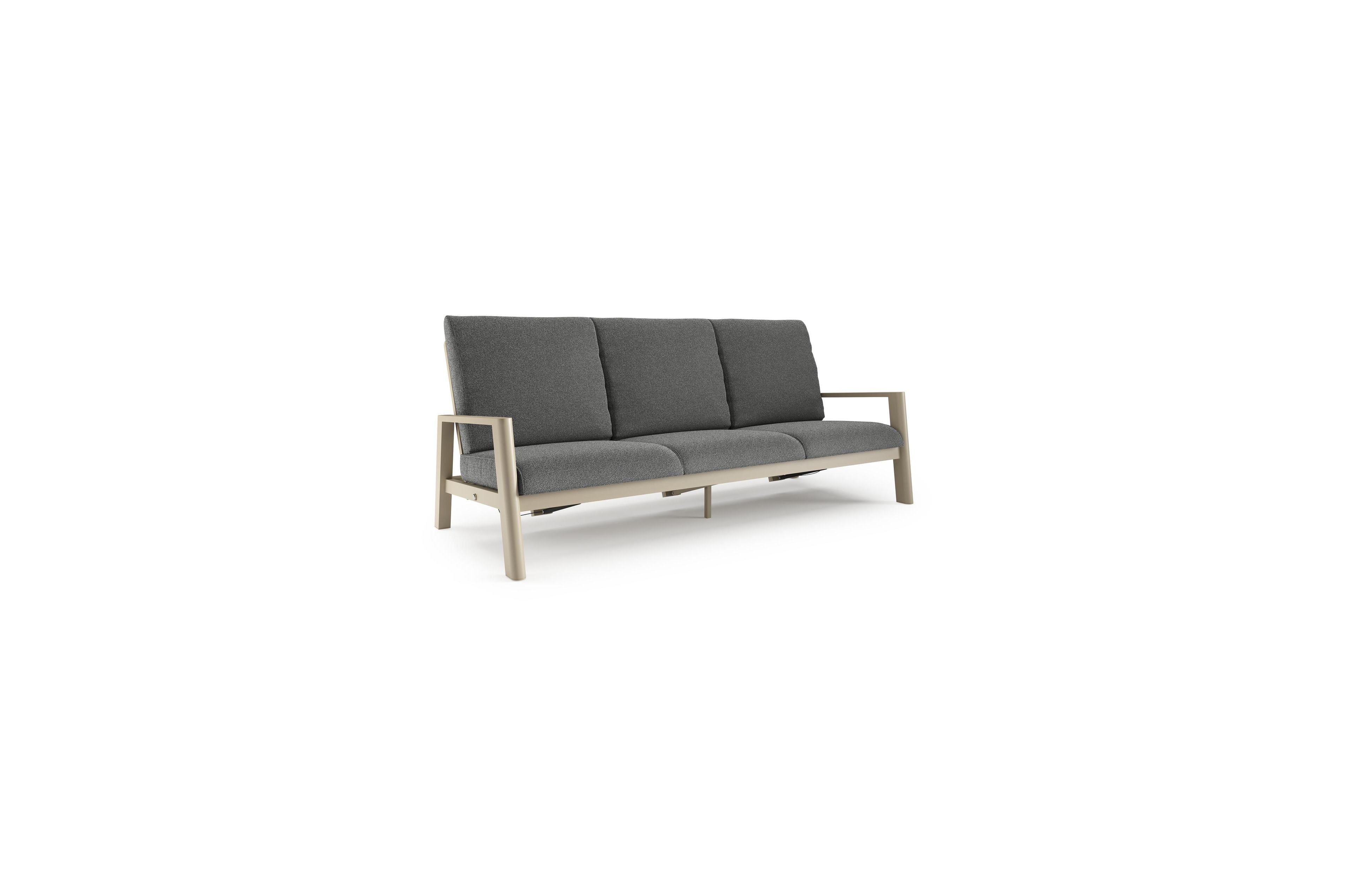 Cirello loungebank in zwart aluminium met catania black all weather cosytica kussen