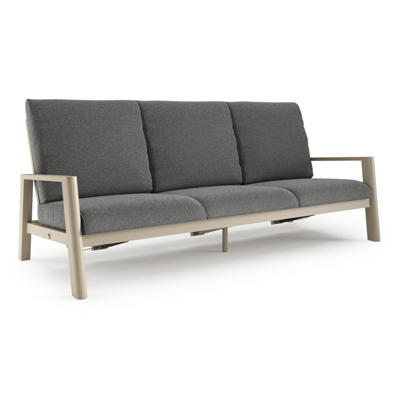 Cirello loungebank in zwart aluminium met catania black all weather cosytica kussen