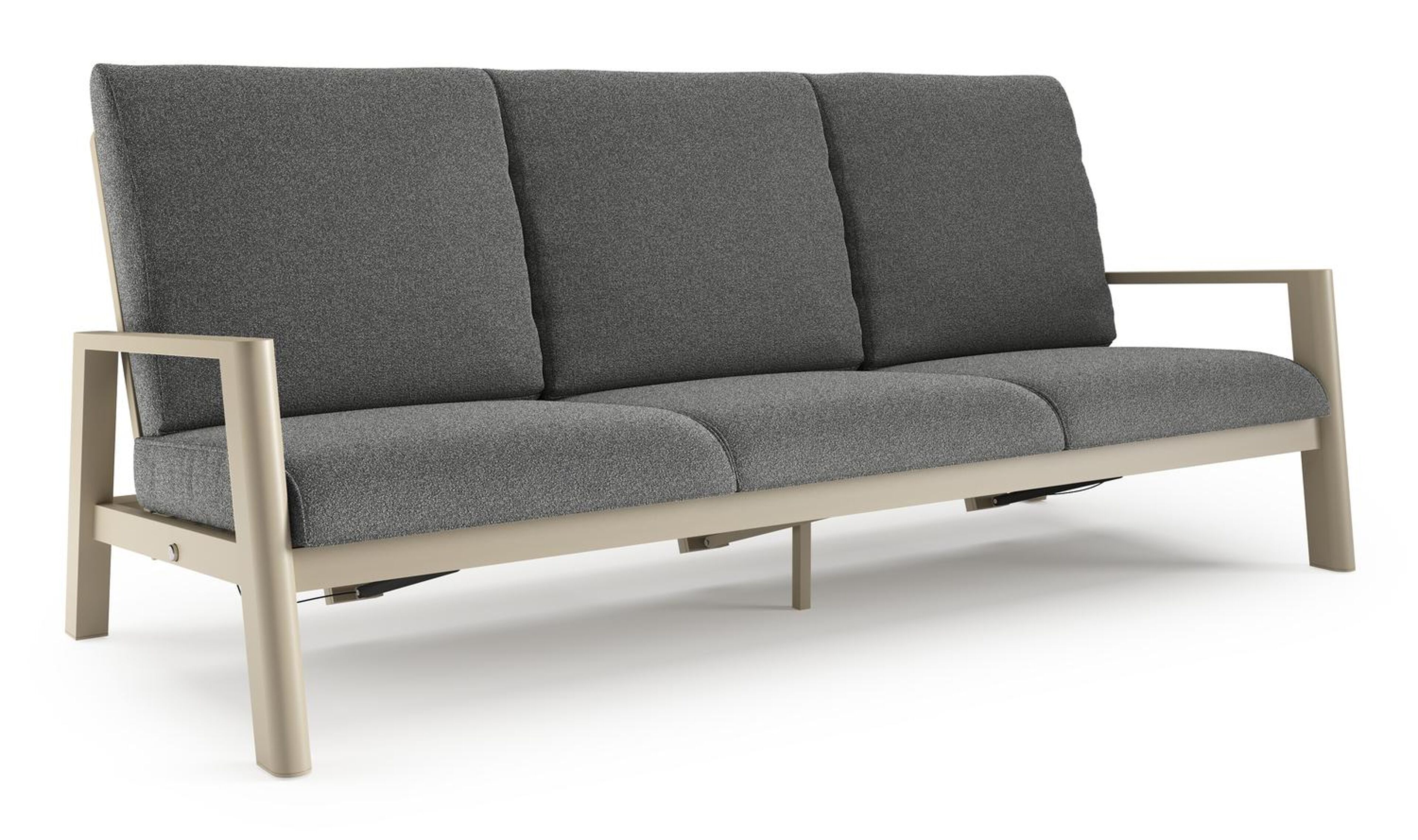 Cirello loungebank in zwart aluminium met catania black all weather cosytica kussen