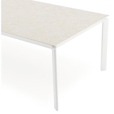 Cirello tuintafel in wit aluminium en volkeramiek shilin - L 280 x B 110 x H 75 cm