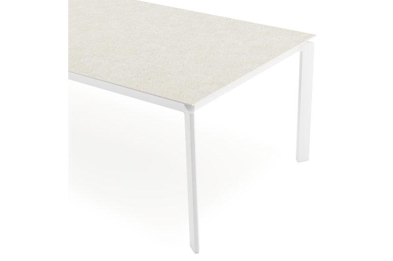 Cirello tuintafel in wit aluminium en volkeramiek shilin - L 280 x B 110 x H 75 cm