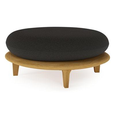 Bomero poef in teak met heritage char all weather sunbrella® luxe kussen