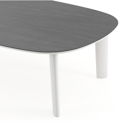 Amico tuintafel bombo xl in wit aluminium en volkeramiek Basalt Black - L 270 x B 148 x H 73.5 cm