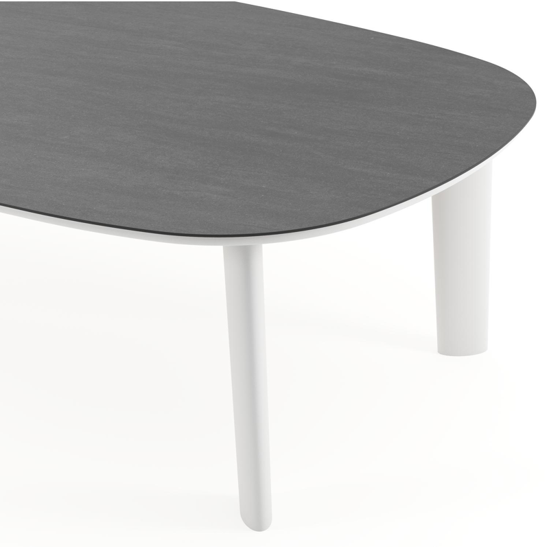 Table de jardin Amico bombo xl en aluminium blanc et céramique pleine Basalt Black - Lg. 270 x Lrg. 148 x Haut. 73.5 cm