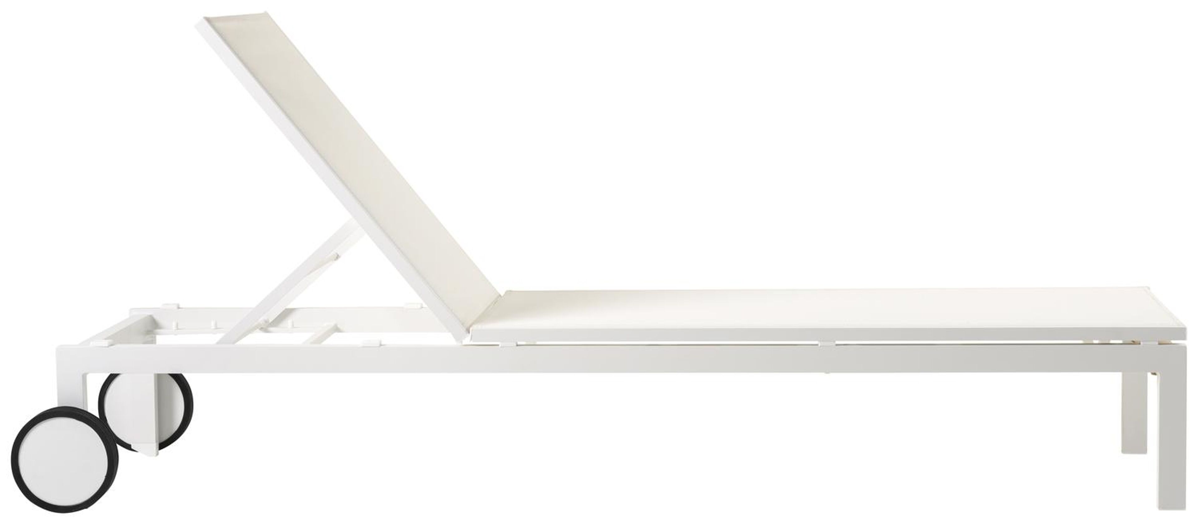 Ensemble de 2 chaises longues réglables Caravelle en aluminium blanc avec textilène blanc