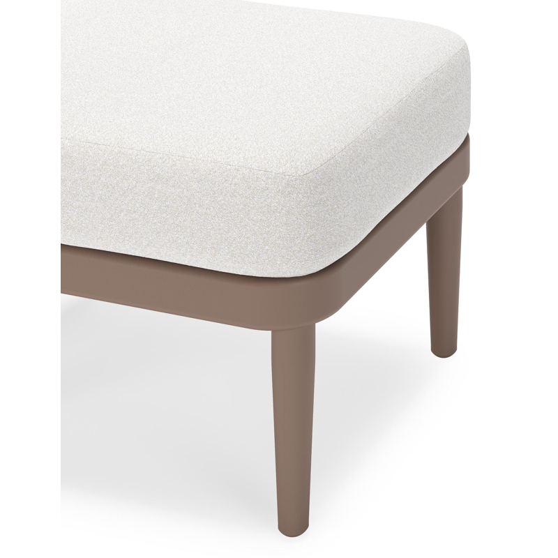 Pouf Orso en aluminium taupe et coussins en all weather solica Soul Optik