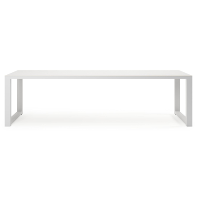 Livo tuintafel rechthoekig in wit aluminium en sintered stone Topo minerale - L 270 x B 100 x H 73 cm