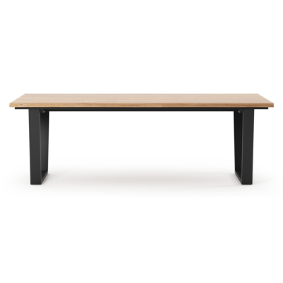 Pagino tuintafel boomstam in zwart aluminium en teak - L 240 x B 110 x H 73,5 cm