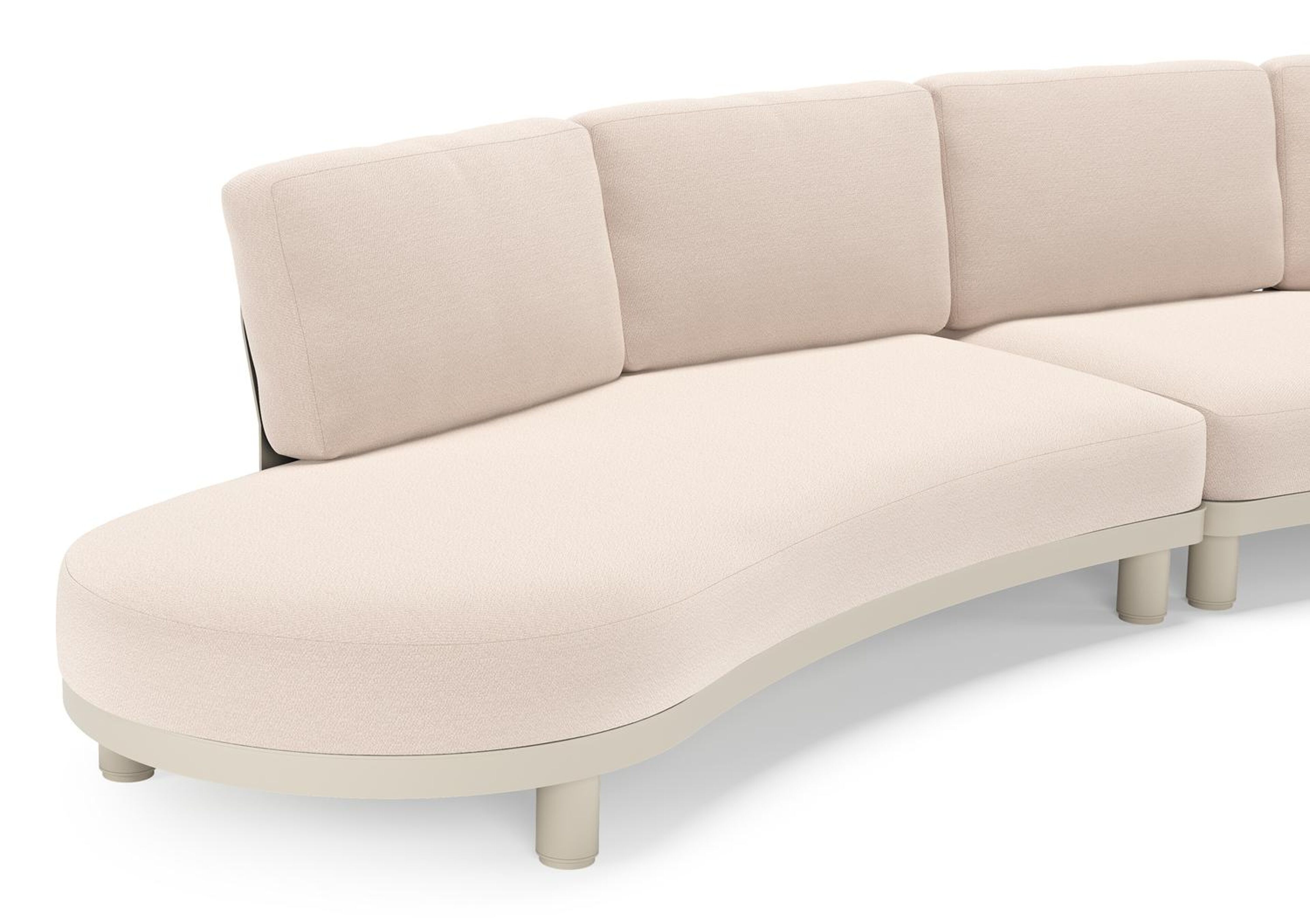 Salon de jardin d'angle Donato en aluminium beige et coussins en all weather sunbrella® luxe Wander Pilat